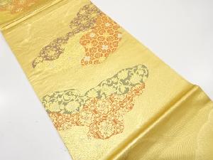 雲取りに花・古典柄織り出し　袋帯